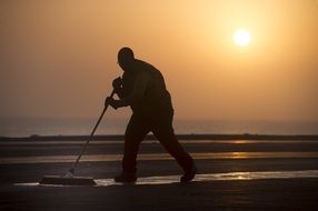 scrubbing sailor