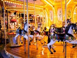 vintage figures of horses on the carousel