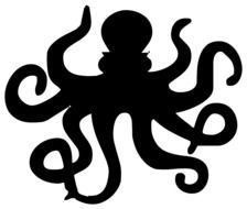 drawing octopus silhouette in the sky