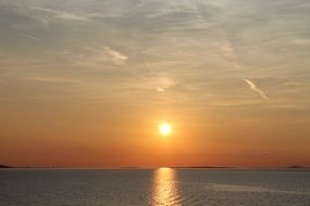 idyllic sunset above mediterranean sea