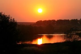 sunset reflection in the water