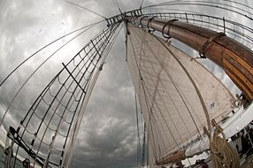 sailboat on clear sky