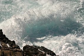 Top view of a splash of waves