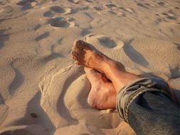 feet beach barefoot sand