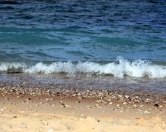 Waves on the rocky beach