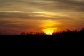 warm colored sky at sunset