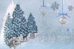 greeting card with christmas and happy new year