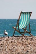 deckchair on a seaside on a sunny day