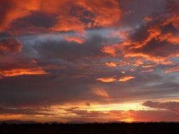The evening sky at sunset