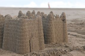 sand towers on the beach