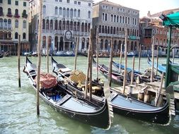 gondolas on the canal in venice