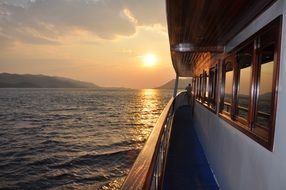 view of the sunset from the ship
