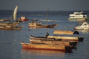 Dhow boats in Tanzania