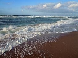 surf of a turbulent lake