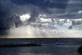 cloudy sky over the ocean