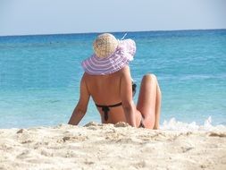 Relaxing on the beach in summer