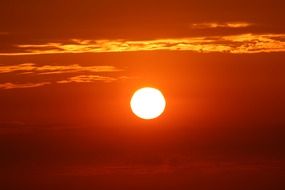 bright red sunset