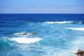 blue water of the ocean