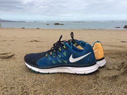 shoes run on the beach