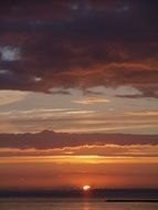 Romantic mood at the sunset