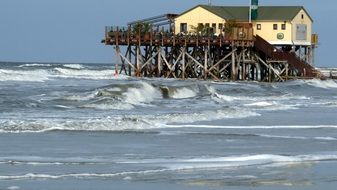 house on stilts on the North Sea