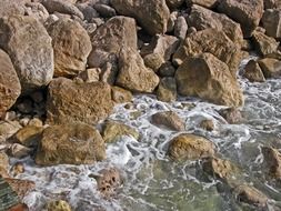 huge stones on the coast of Turkey