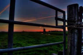 view from the fence at the mill at sunset