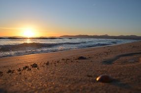 peaceful beach at sunset