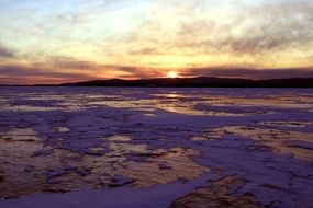 sunset winter baikal