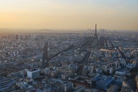 panoramic view of Paris at dusk