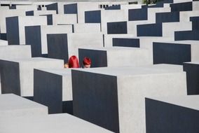 red haired girls in The Memorial to the Murdered Jews of Europe, germany, berlin