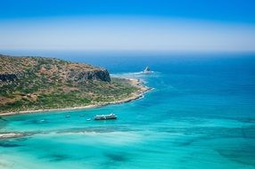 rocky coast at beautiful seascape, greece, crete