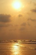 Golden sunrise over the sea