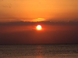 Indonesian beach at the sunset