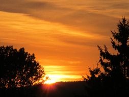 Landscape of orange abendstimmung