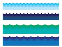 cartoon water border blue waves