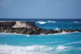 clear blue water in the caribbean sea