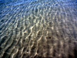 sunlight flickering waves at the beach