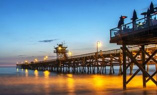 lighted pier in San Clemente