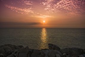 orange sunset under the sea, tel aviv