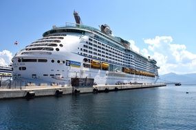 luxury cruise ship in port, ajaccio