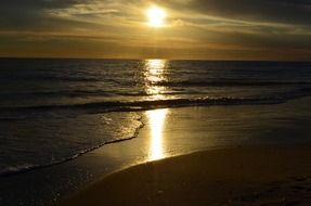 setting sun over the ocean