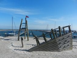 beach wood and white sand