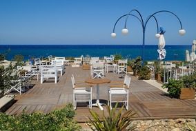 Restaurant on a ocean bank