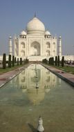 Taj Mahal in India near the pool