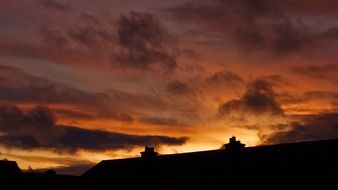 setting sun over the hill