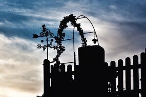 weather vane against the evening sky