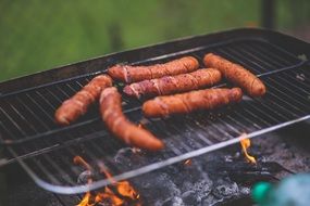 sausages meal grill and barbecue food