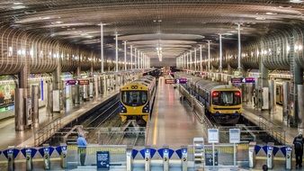 photo of the terminal station of trains