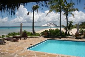 hotel swimming pool near the ocean